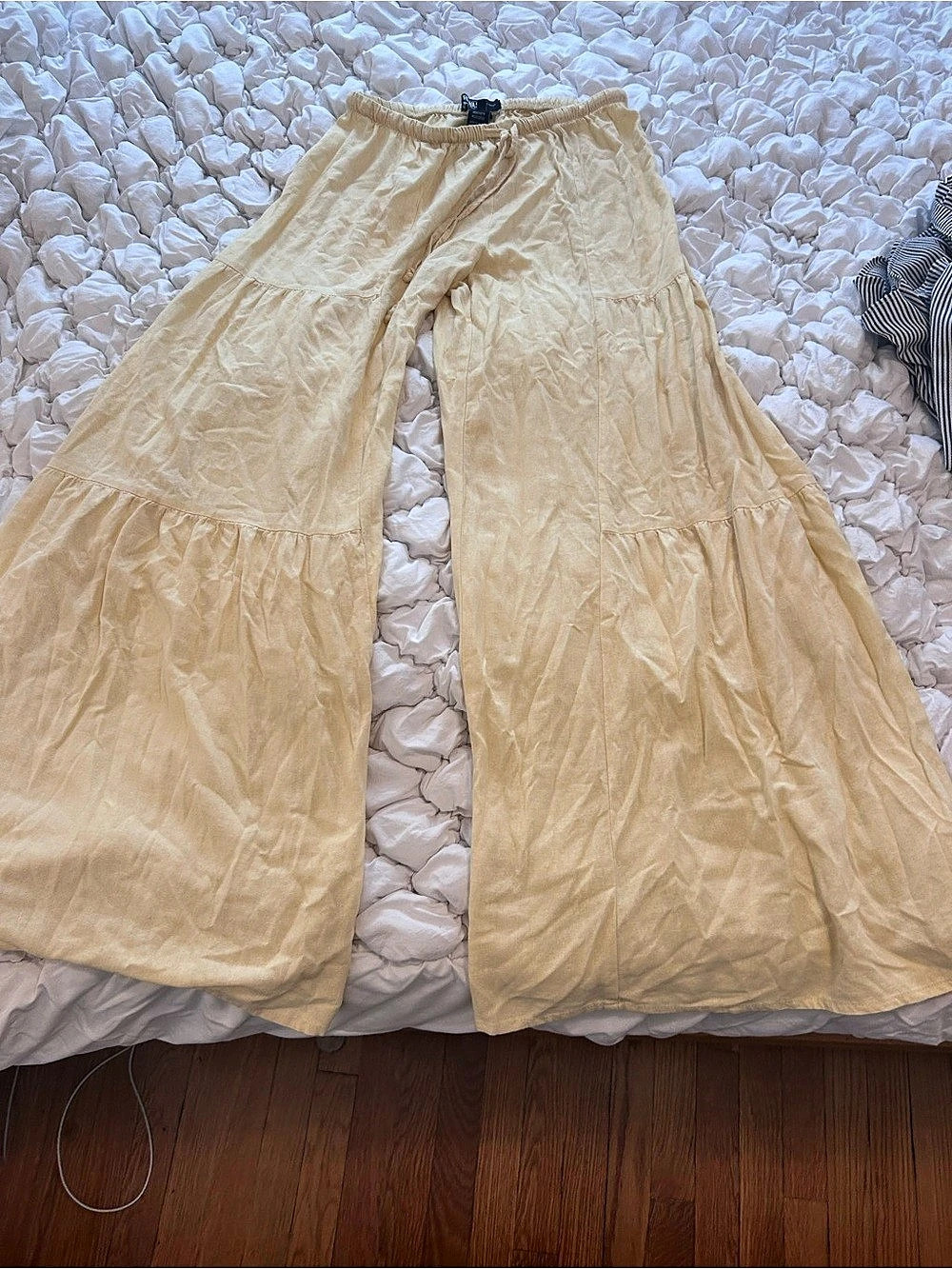Rewash Flare Wide Leg Pants in Yellow